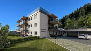 Visualisierung Vorderansicht Kaprun Bauprojekt